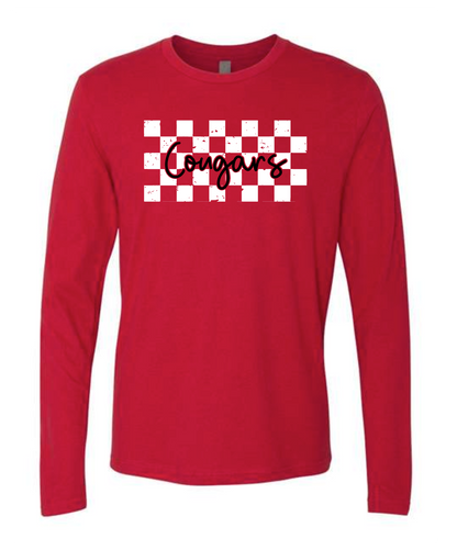 Checkered Cougars on Red