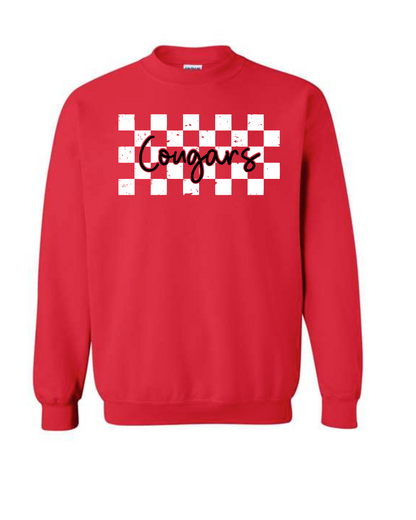 Checkered Cougars on Red