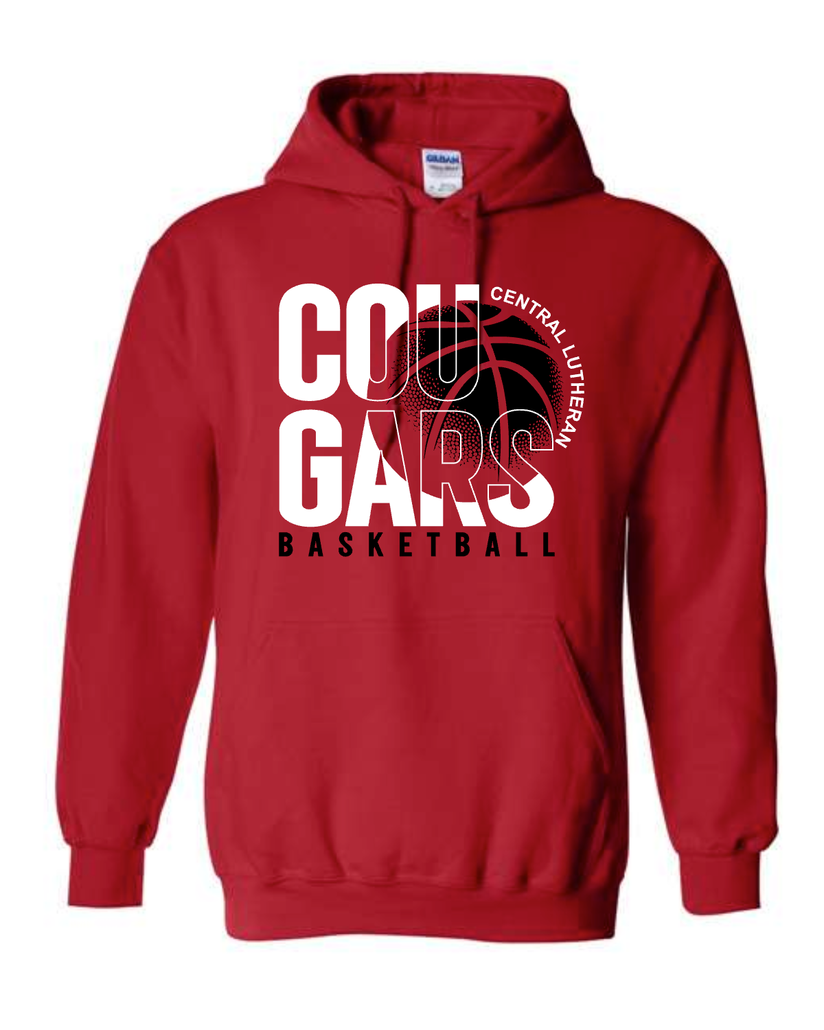Cougars Basketball on red