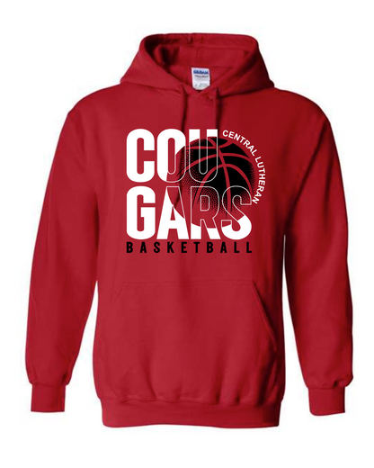 Cougars Basketball on red