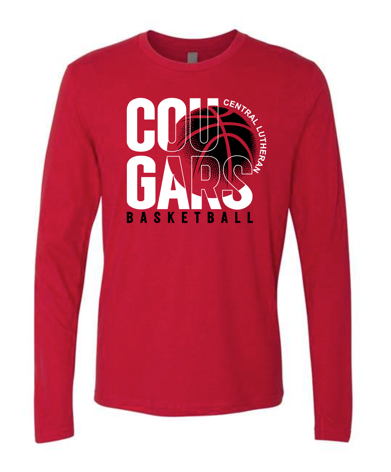 Cougars Basketball on red