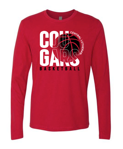 Cougars Basketball on red