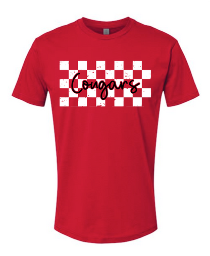 Checkered Cougars on Red