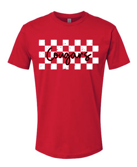 Checkered Cougars on Red