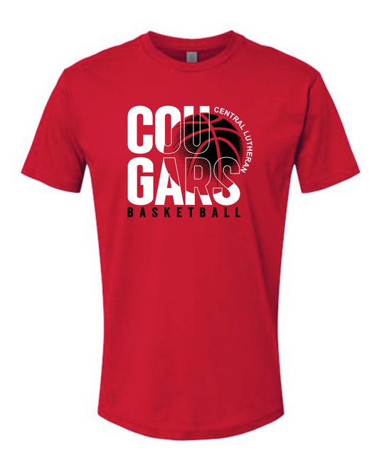 Cougars Basketball on red