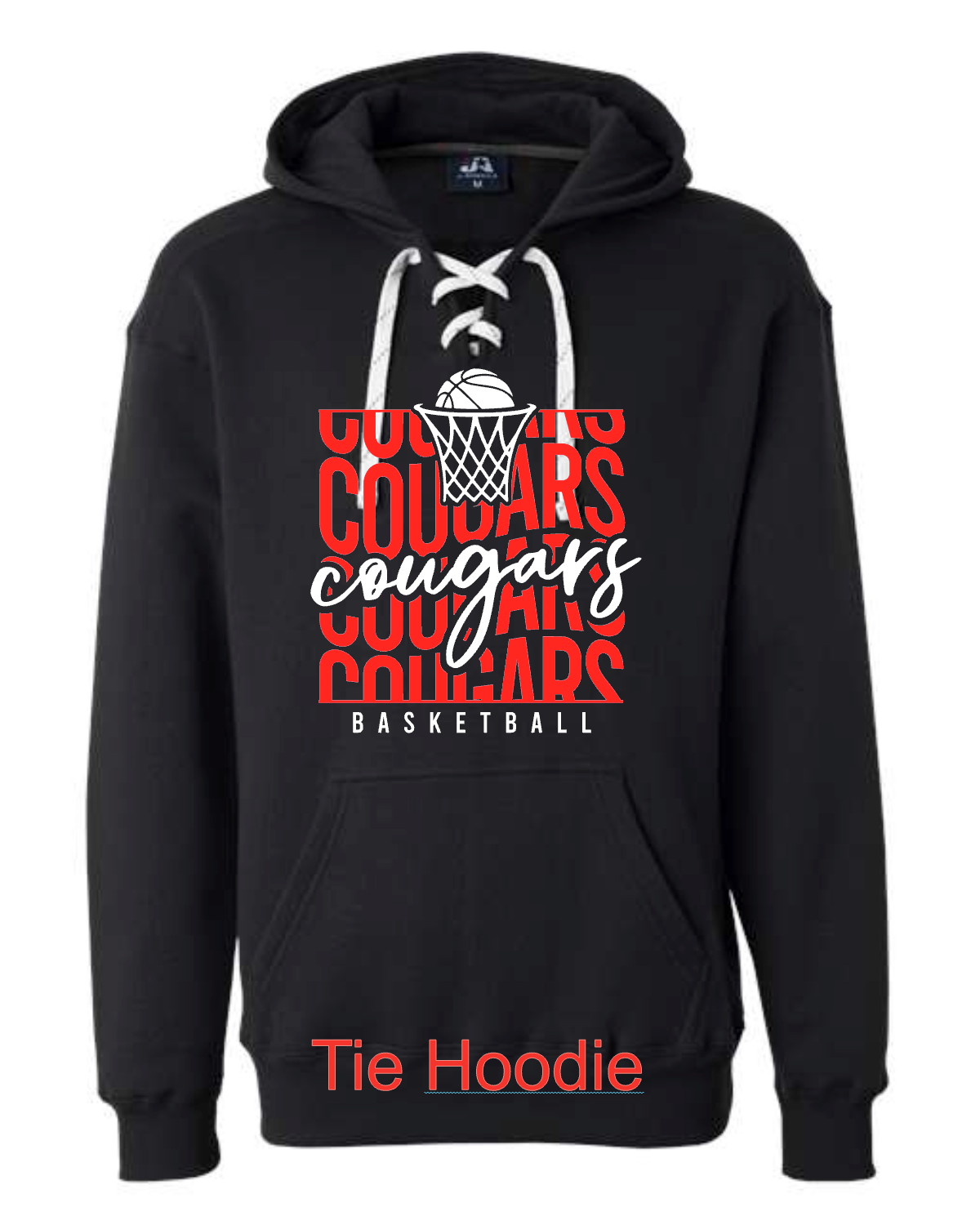 Stacked Cougars Basketball on black