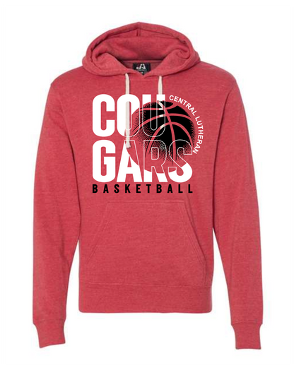 Cougars Basketball on red